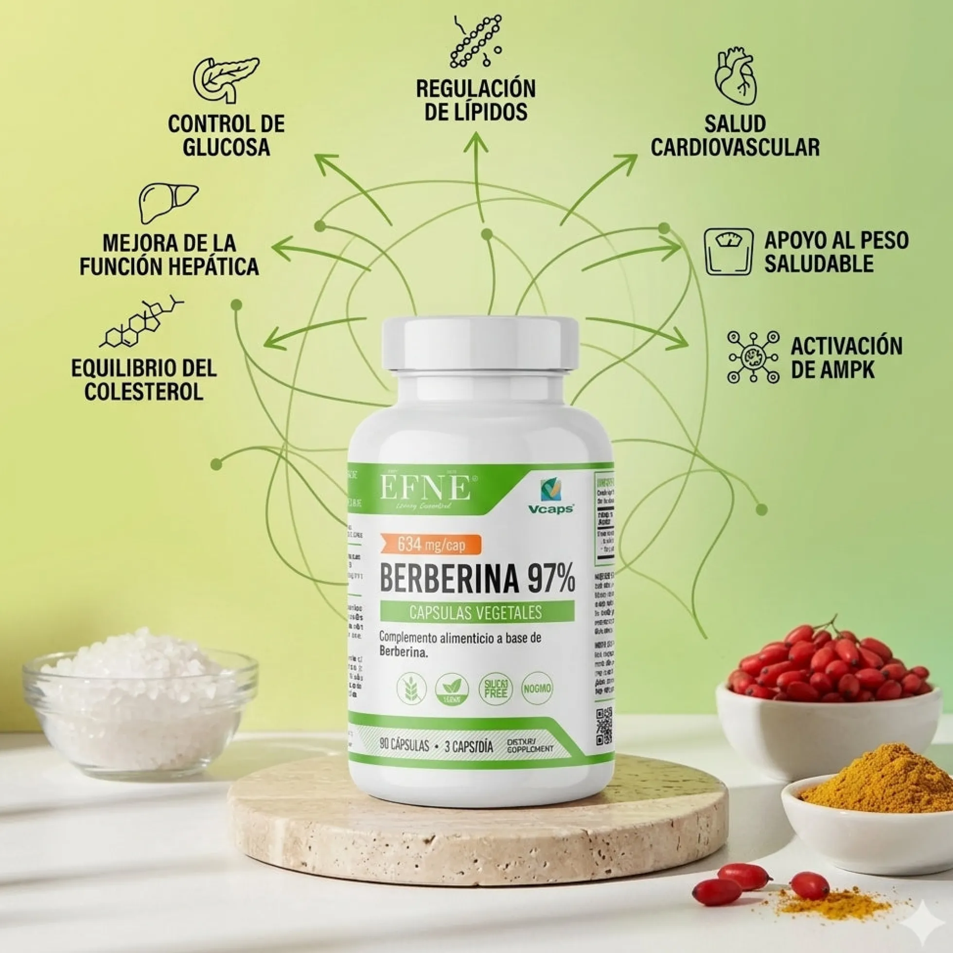Berberina 97% Efne – Control De Glucosa Y Metabolismo