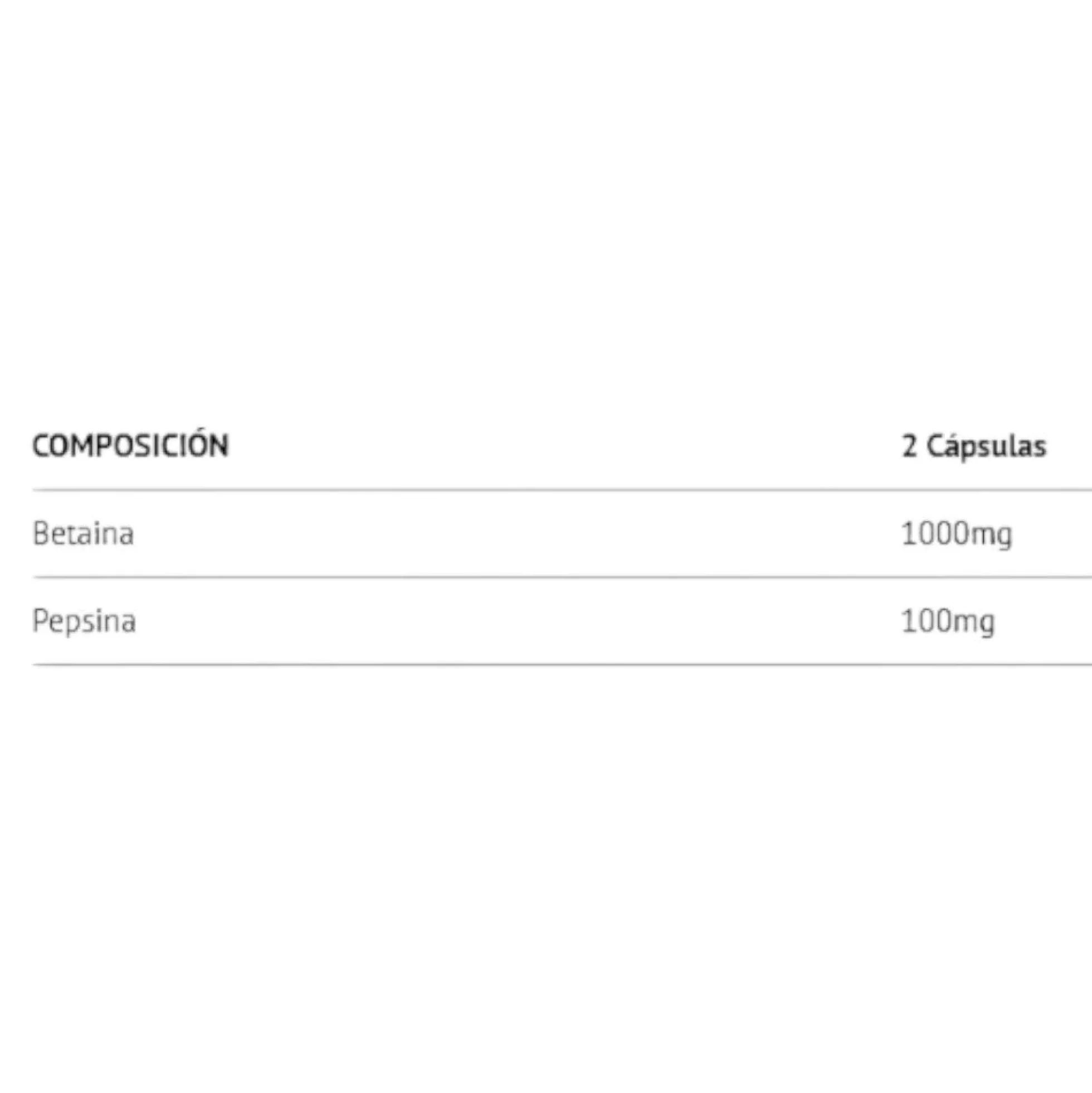 Betaine + Pepsin 60 Caps