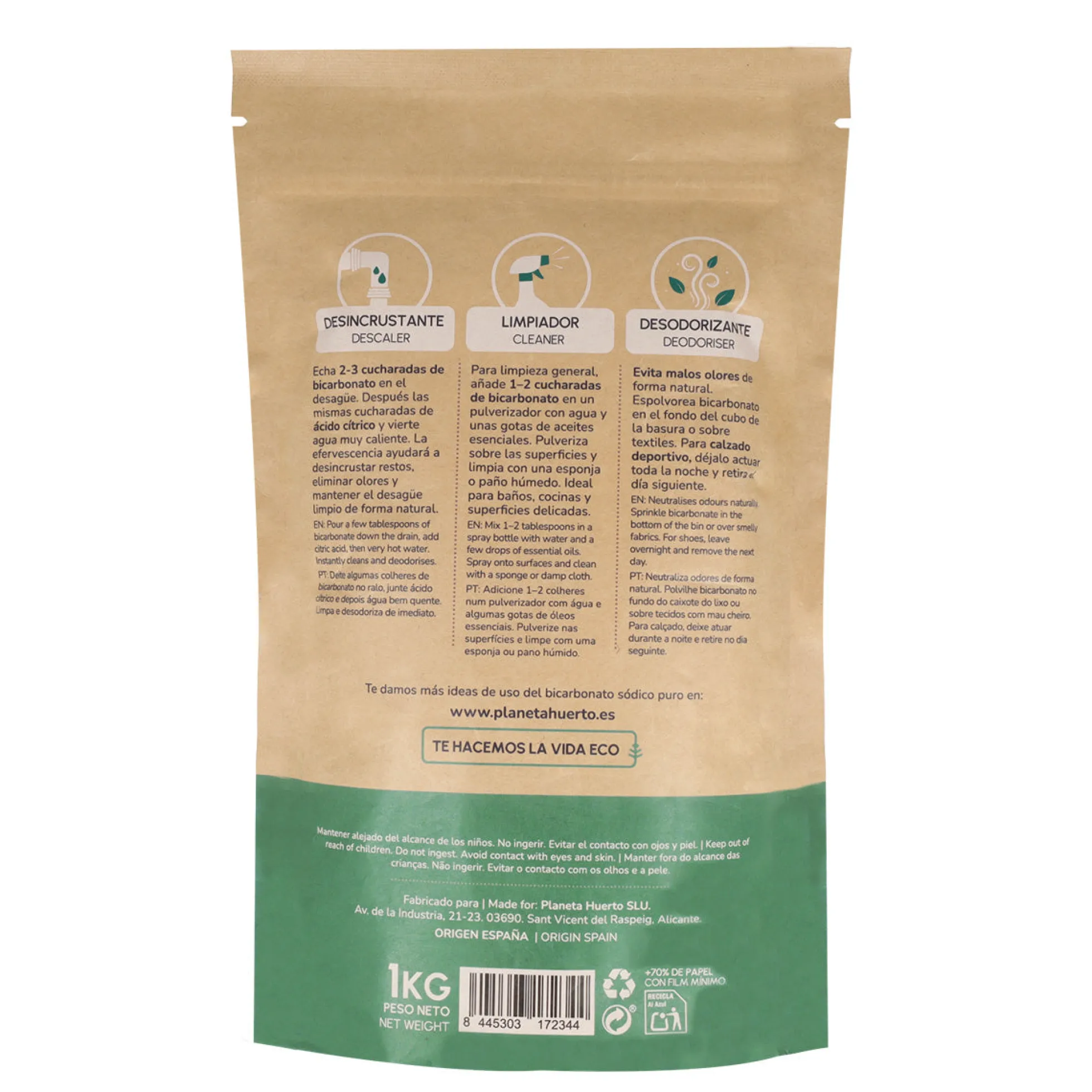 Bicarbonato sódico Planeta Huerto 1 Kg