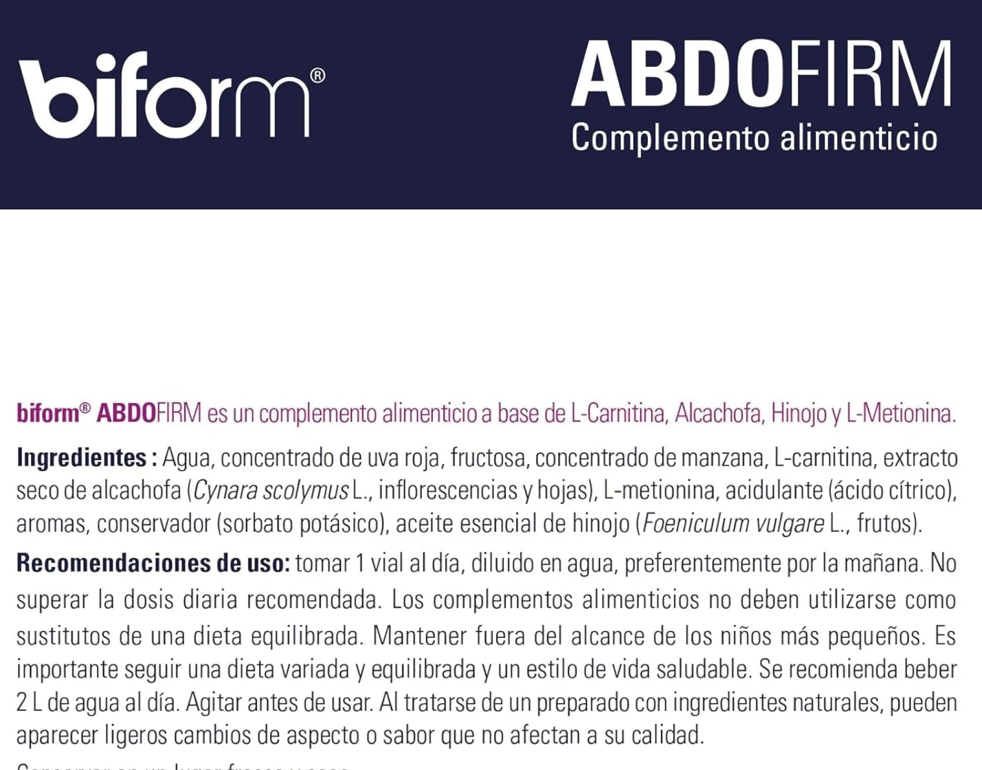 Biform Abdofirm 14 Viales BIFORM 140g