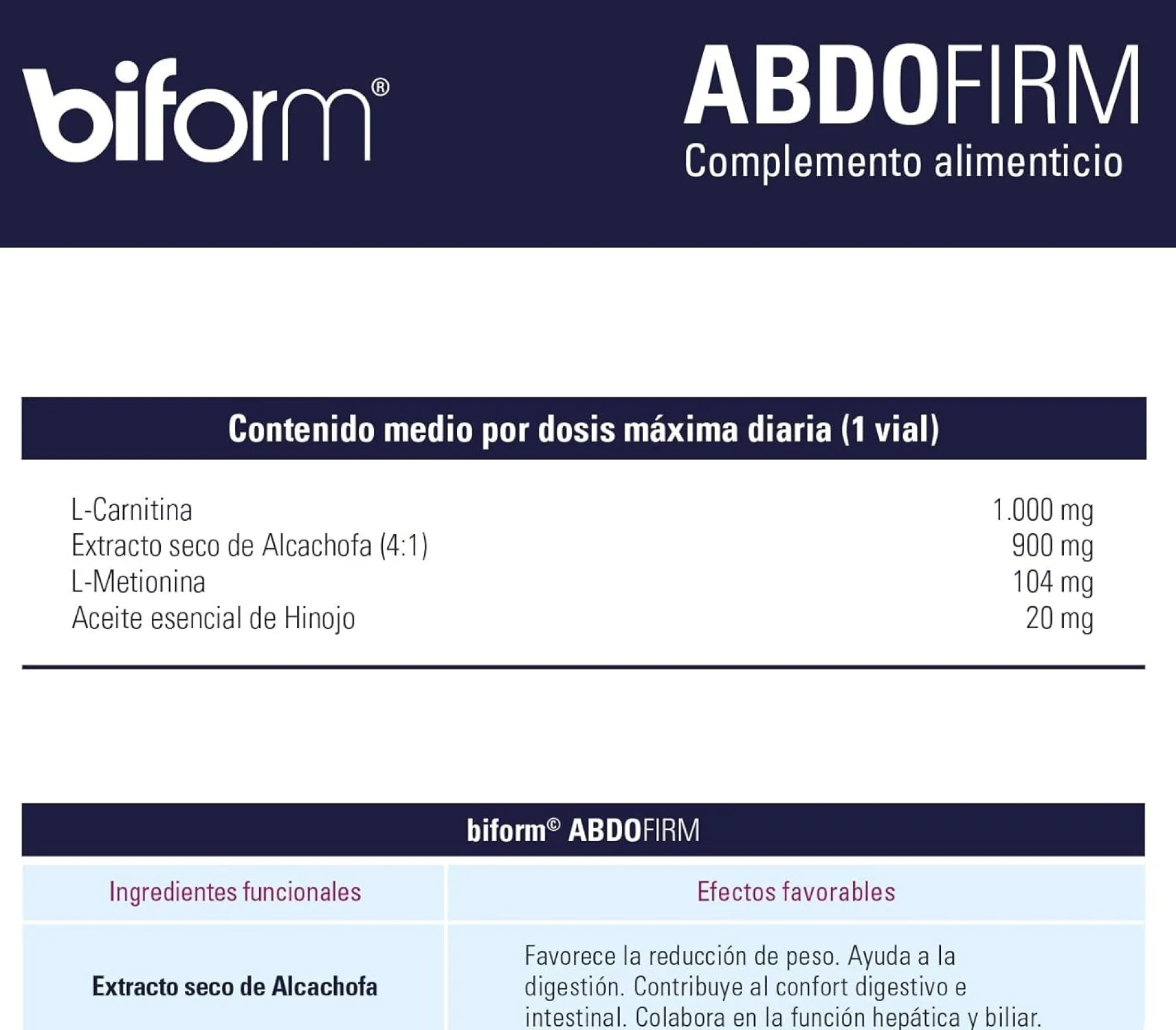 Biform Abdofirm 14 Viales BIFORM 140g