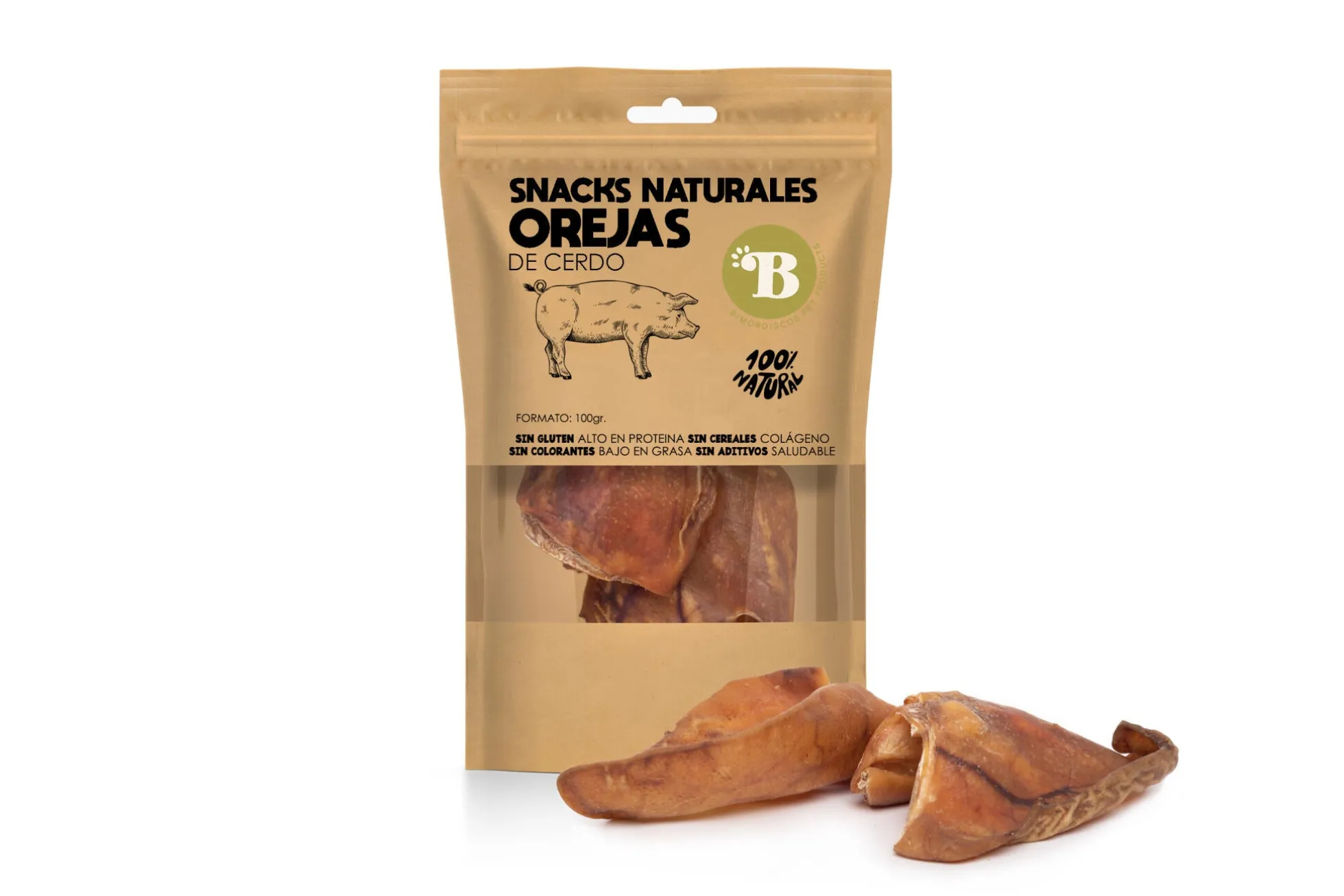 Bimordiscos Orejas De Cerdo Para Perros · 100g