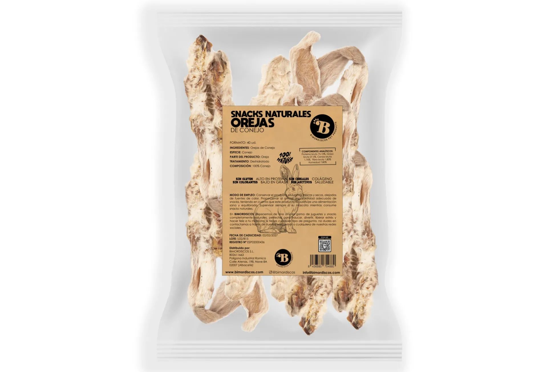 Bimordiscos Orejas De Conejo Para Perros Y Gatos (40 Uds.)