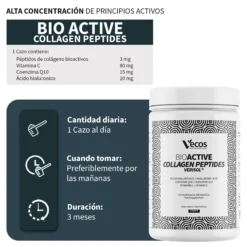 Bioactive Collagen Peptides Vecos 270 G | Colágeno Y Cuidado De La Piel | Verisol®, Ácido Hialurónico Y Coq10