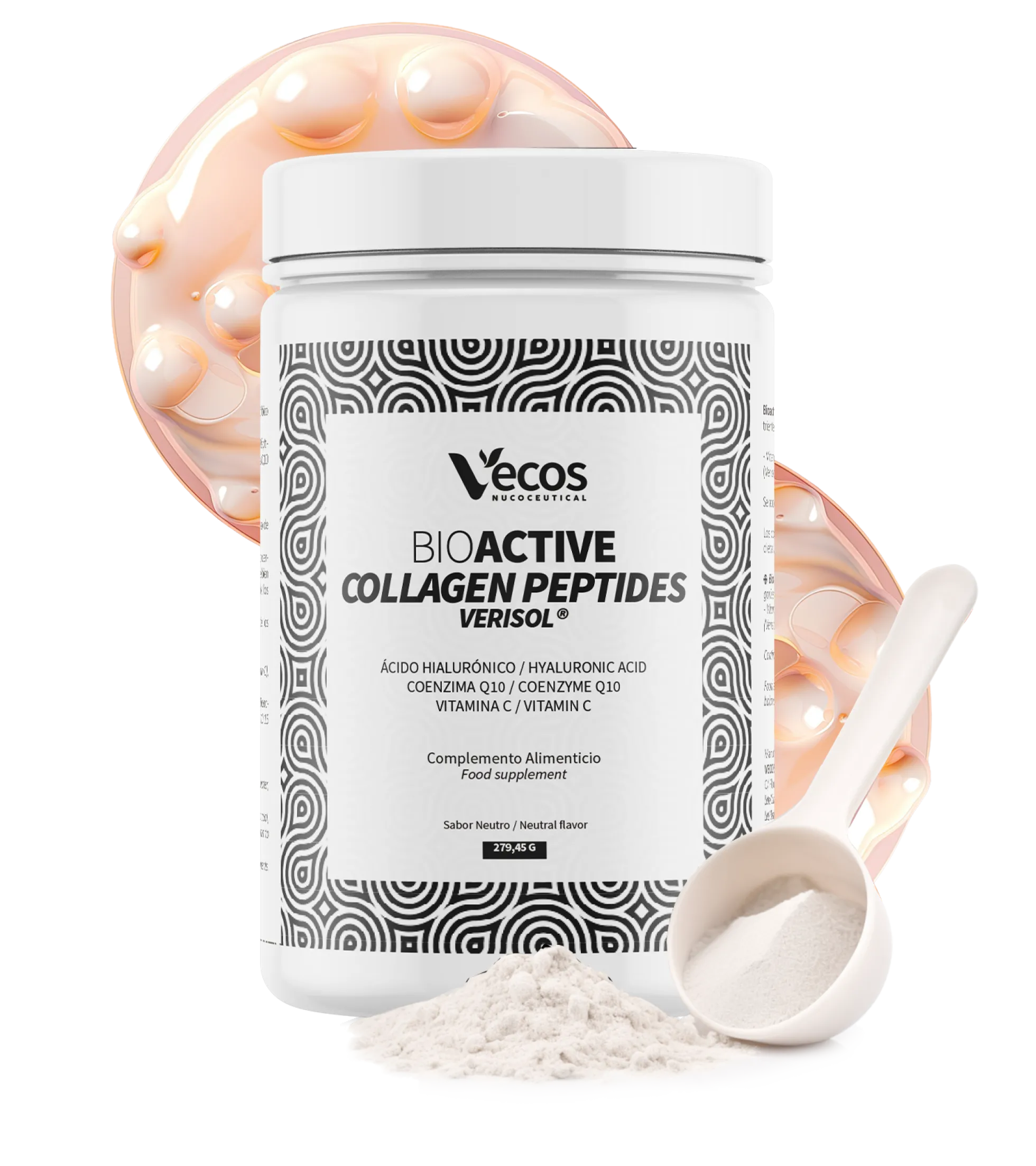 Bioactive Collagen Peptides Vecos 270 G | Colágeno Y Cuidado De La Piel | Verisol®, Ácido Hialurónico Y Coq10
