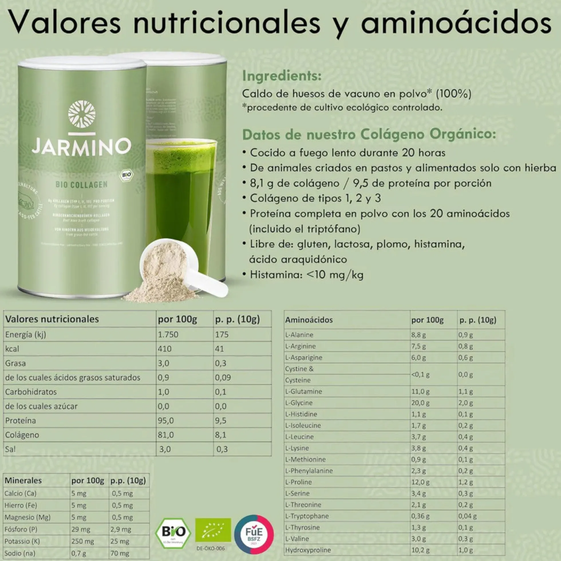 Bio Colágeno en Polvo Jarmino 300g