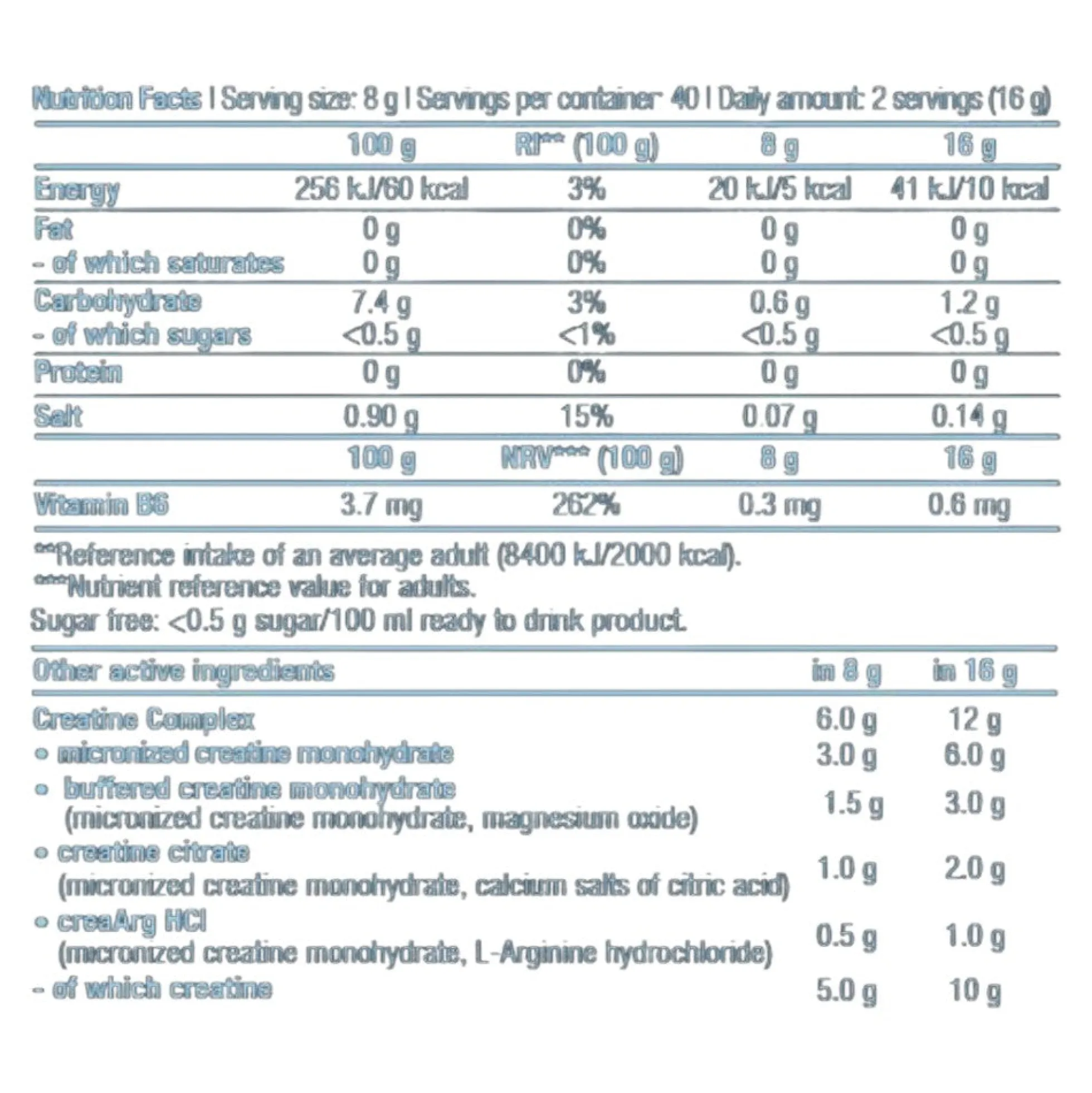 Biotech Crea Zero 320g Naranja