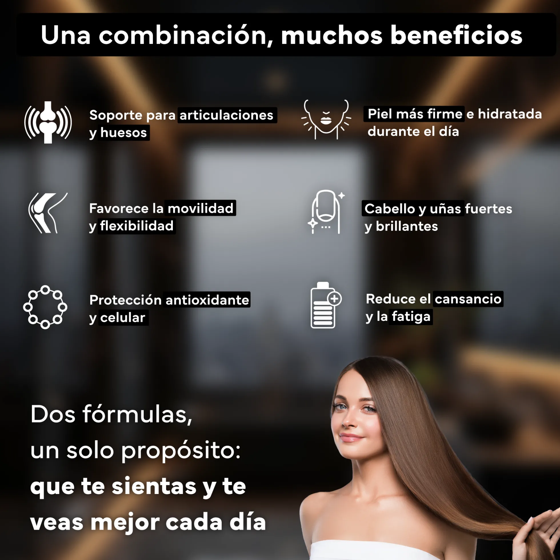 Biotina 10.000 Mcg + Colágeno Marino Con Magnesio. Sevens Nutrition.cabello, Piel, Uñas Y Articulaciones