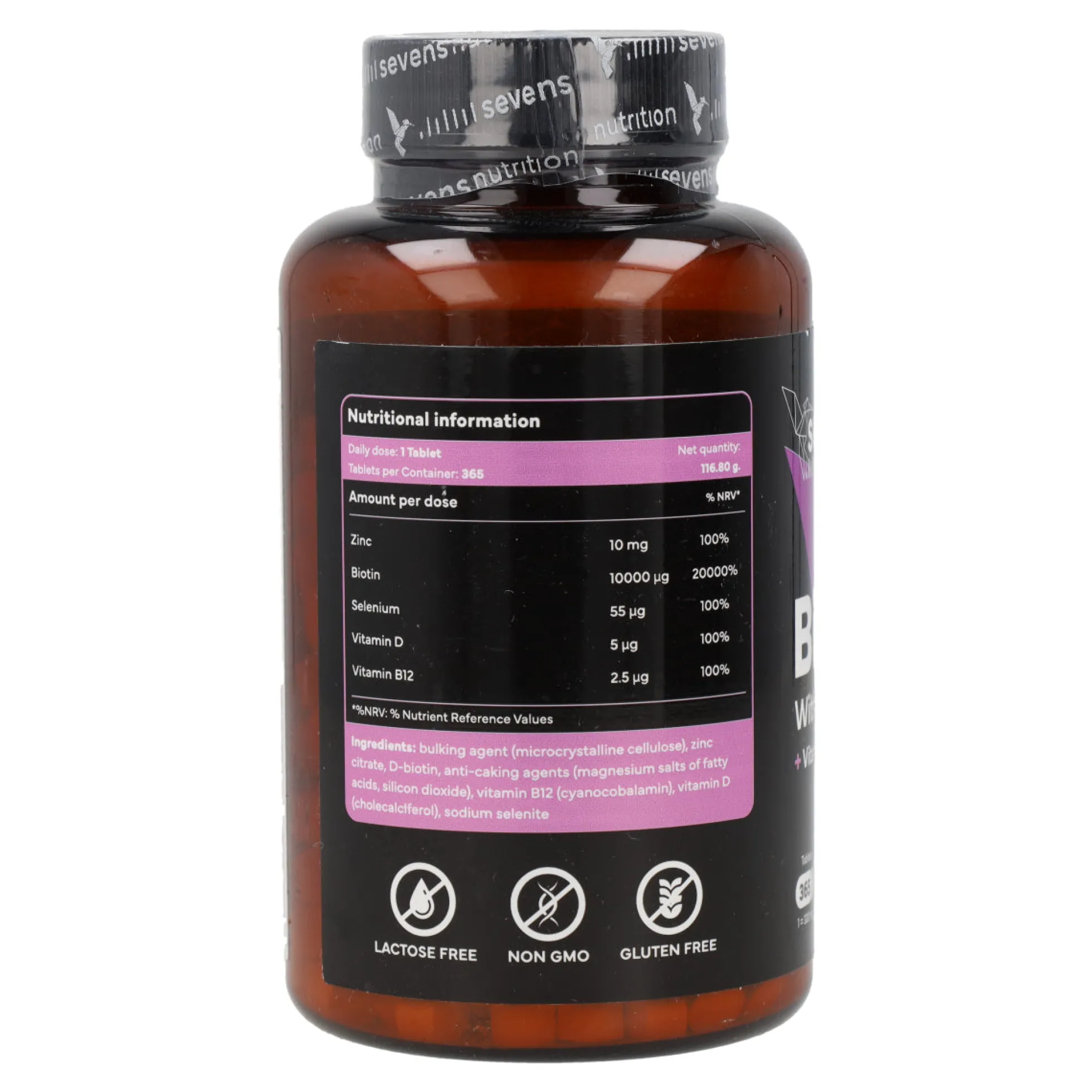 Biotina 10000 mcg Sevens Nutrition 365 cápsulas