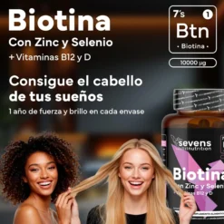 Biotina 10000 mcg Sevens Nutrition 365 cápsulas