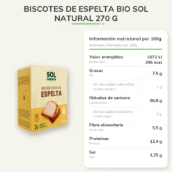 Biscotes de Espelta bio Sol Natural 270 g