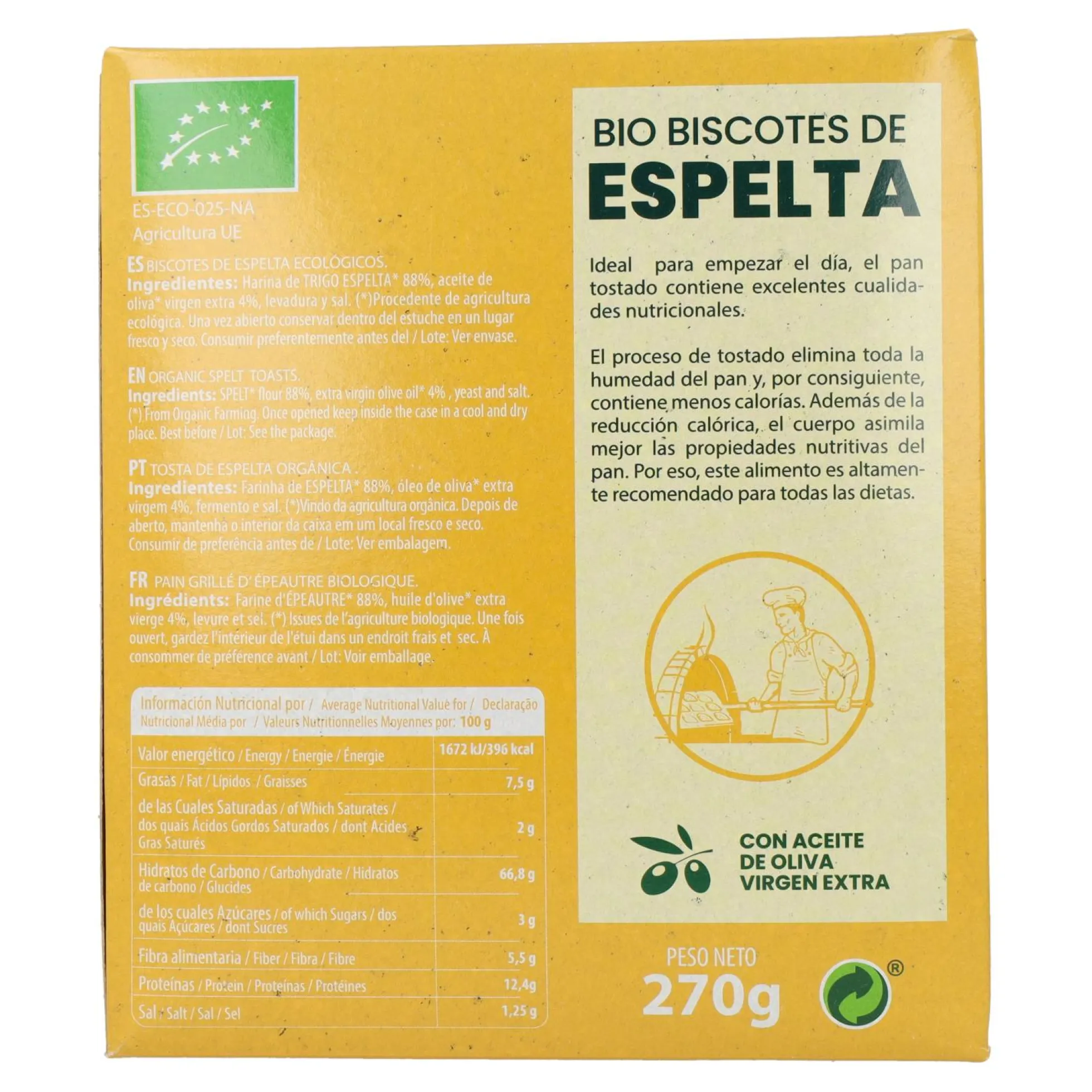 Biscotes de Espelta bio Sol Natural 270 g