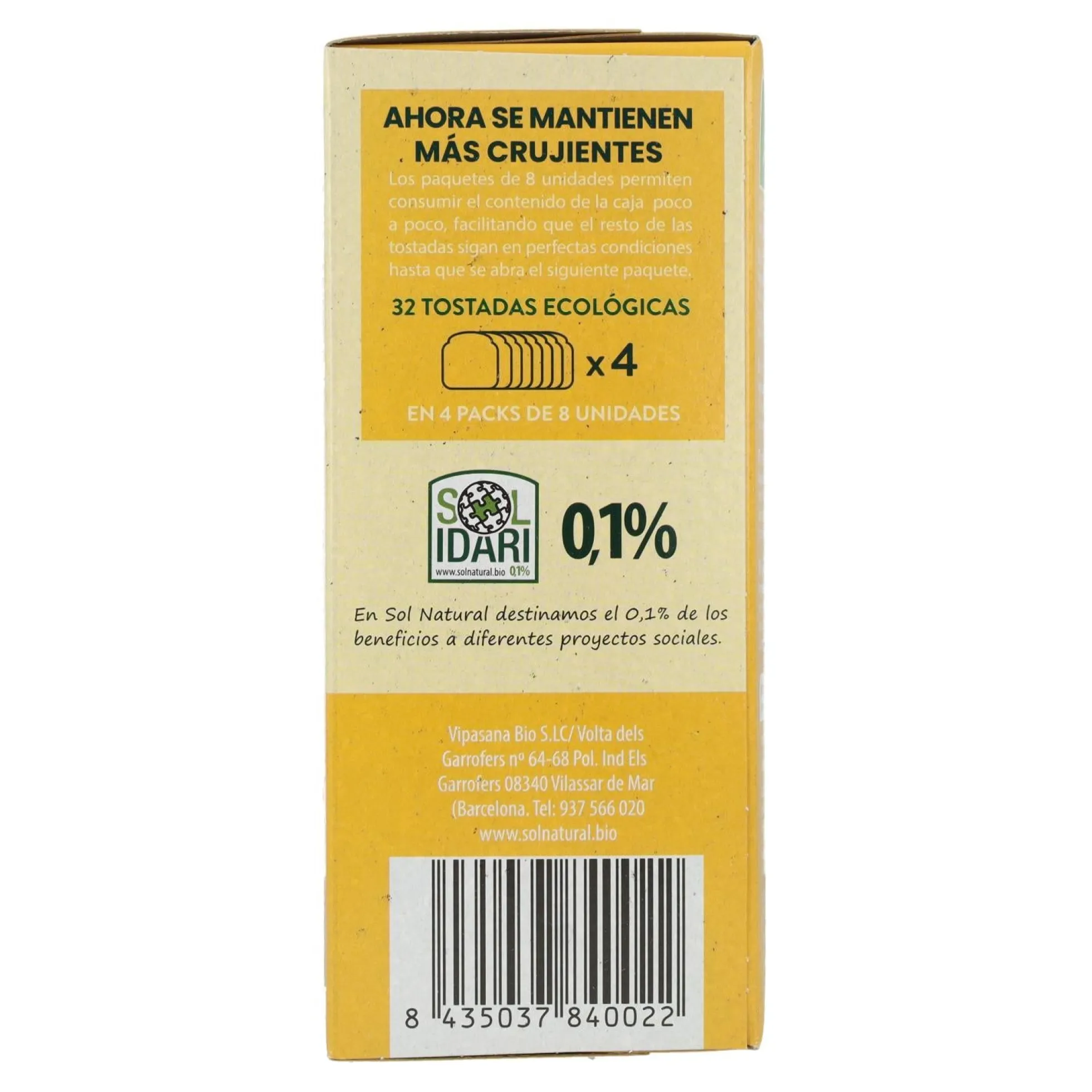 Biscotes de Espelta bio Sol Natural 270 g