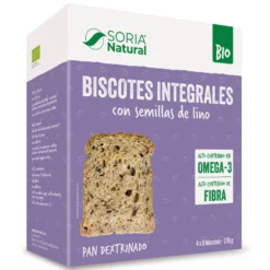 Biscotes integrales con semillas de lino SORIA NATURAL 270 g