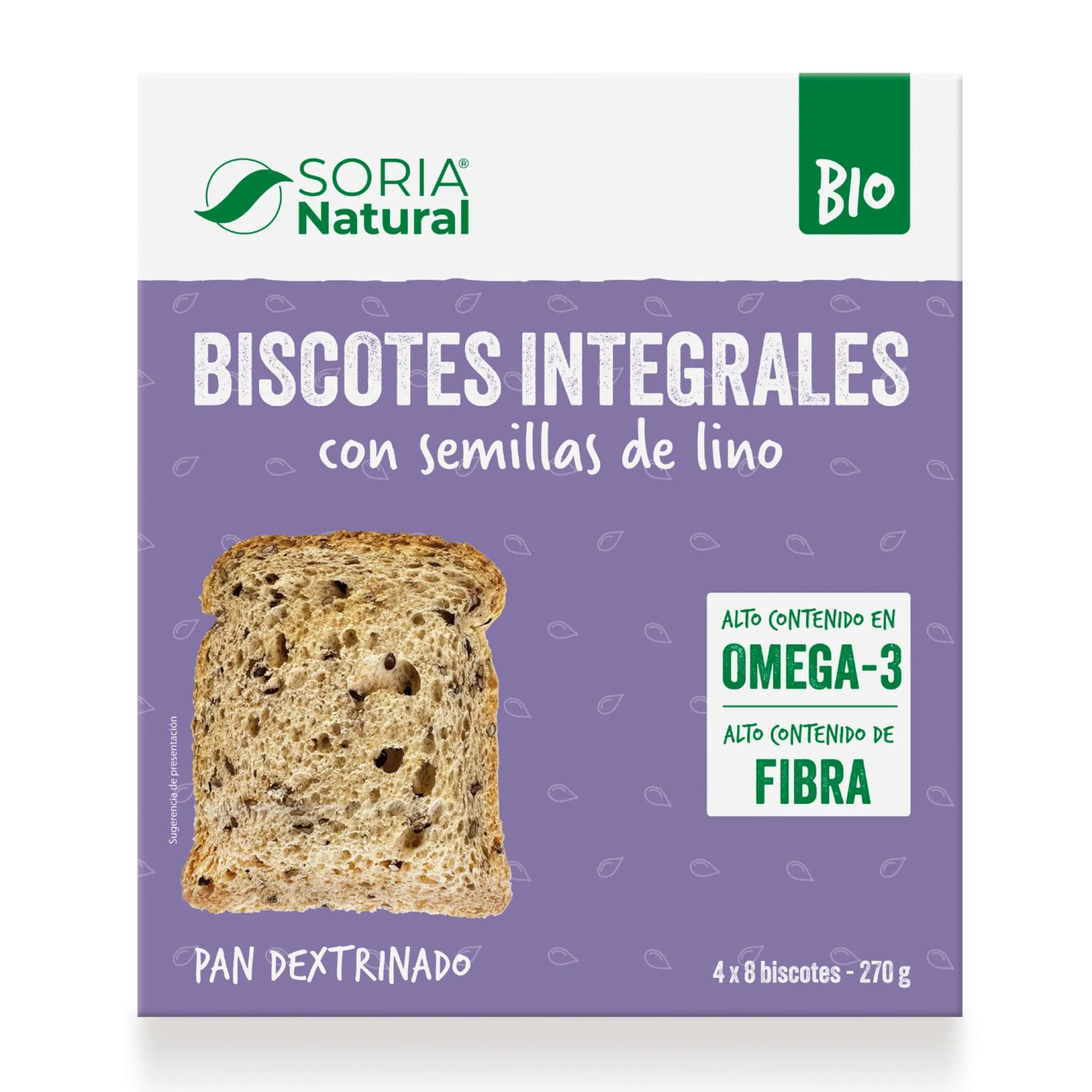 Biscotes integrales con semillas de lino SORIA NATURAL 270 g