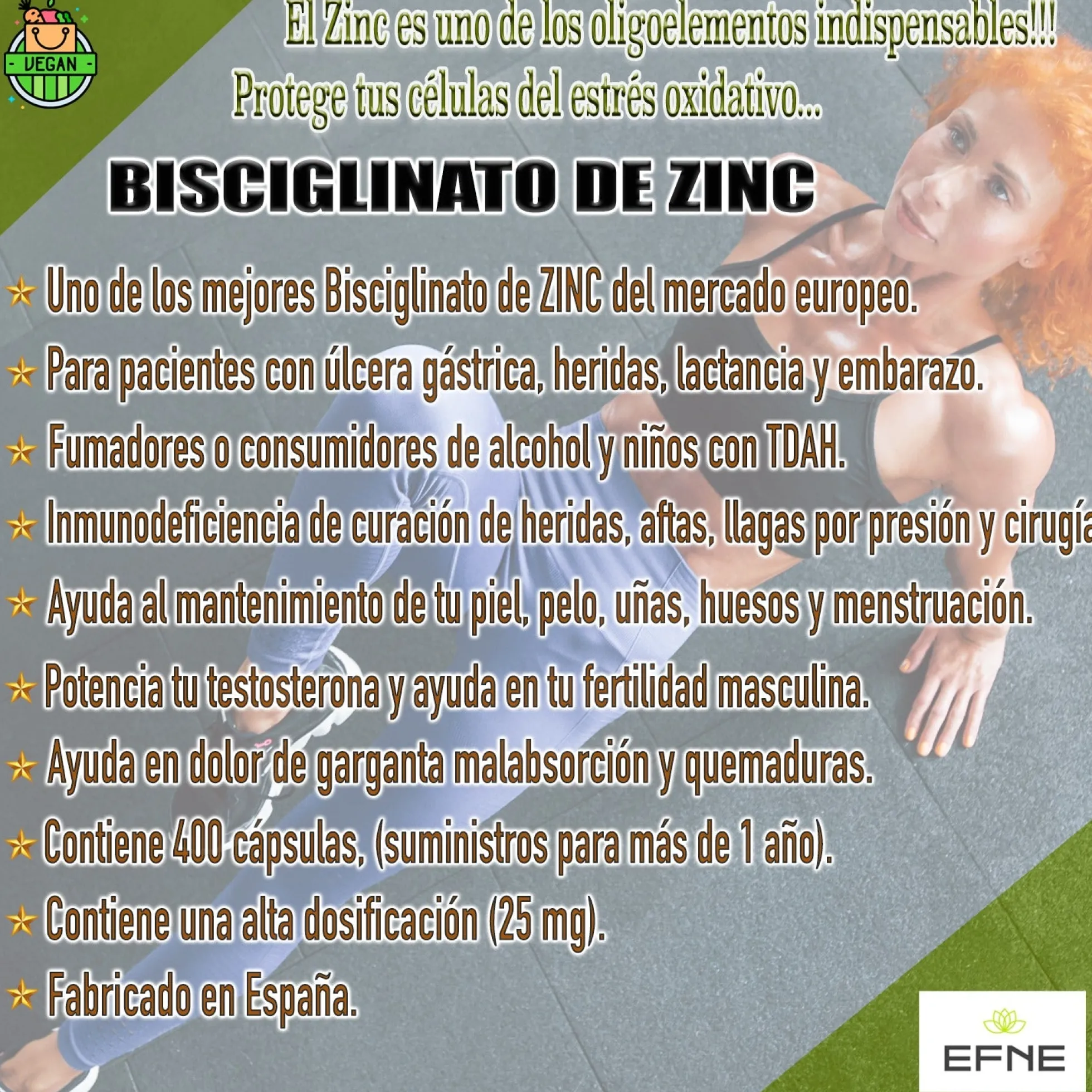 Bisglicinato De Zinc Efne (400 Caps)