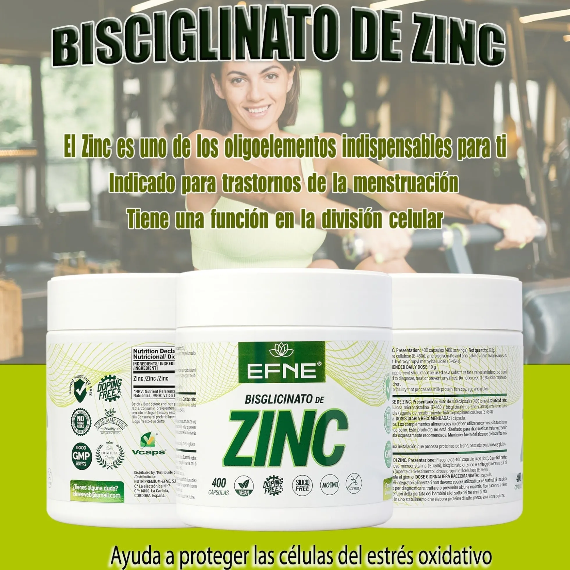 Bisglicinato De Zinc Efne (400 Caps)