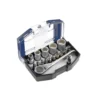 Bit-box con llaves de vaso y carraca, clip cinturón, 17 piezas