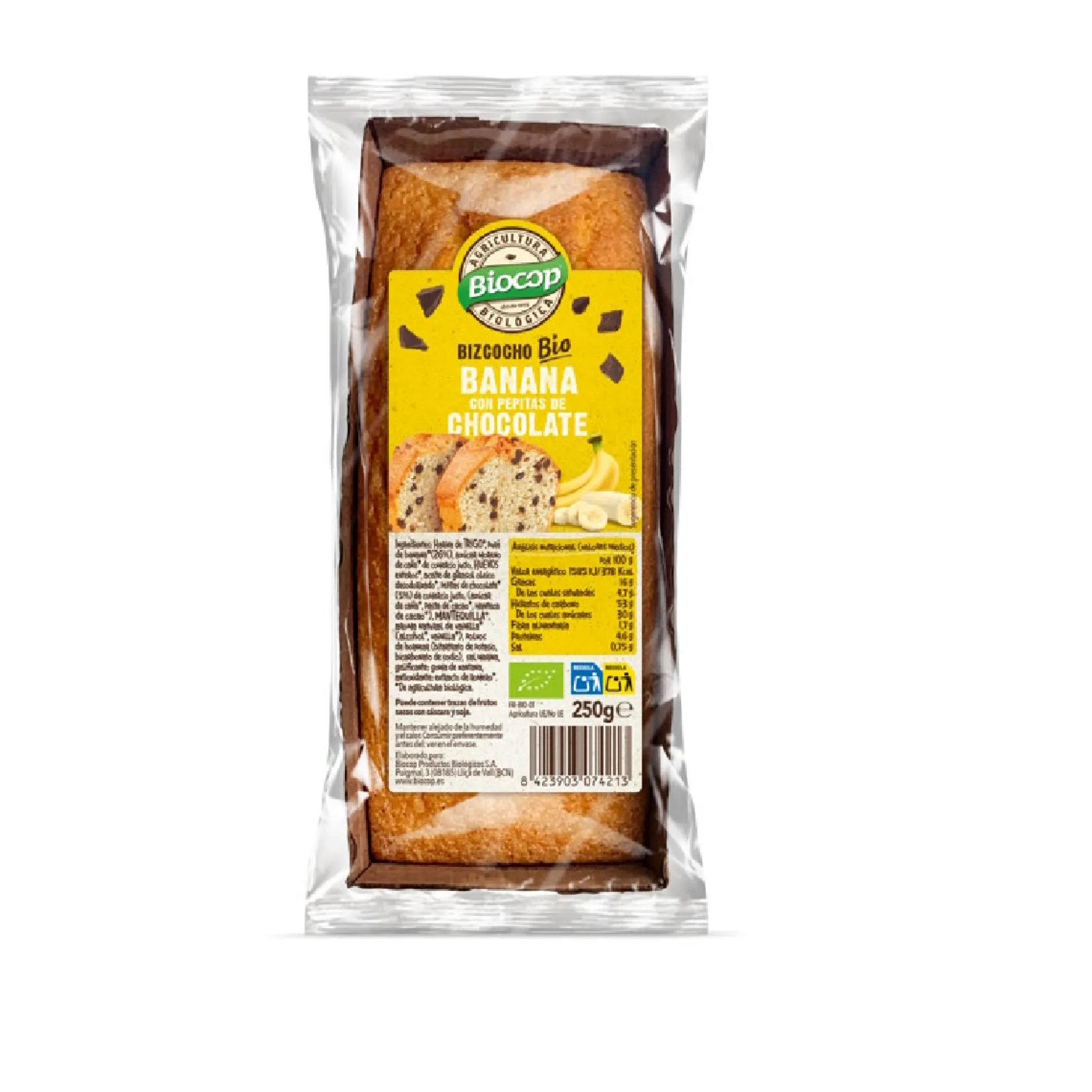 Bizcocho de Banana con Chips de Chocolate Biocop 250 g