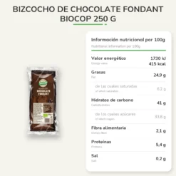 Bizcocho de Chocolate Fondant Biocop 250 g