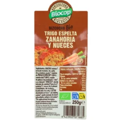 Bizcocho de Trigo de Espelta Zanahoria y Nueces Biocop 250 g