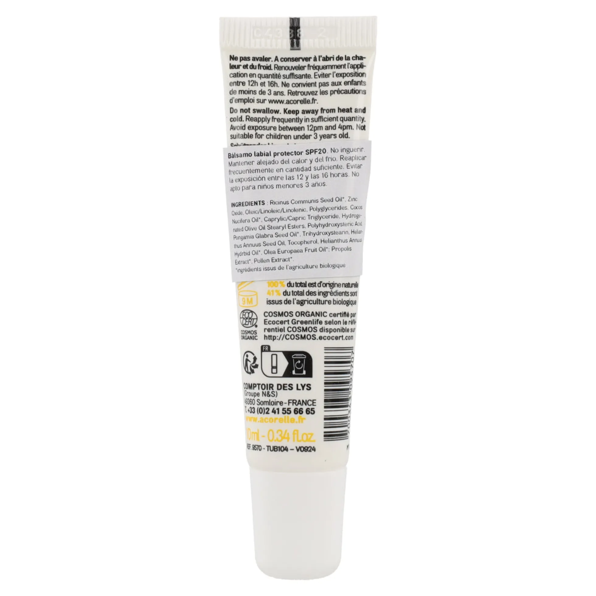 Bálsamo Labial Solar Spf20 Acorelle 10 ml
