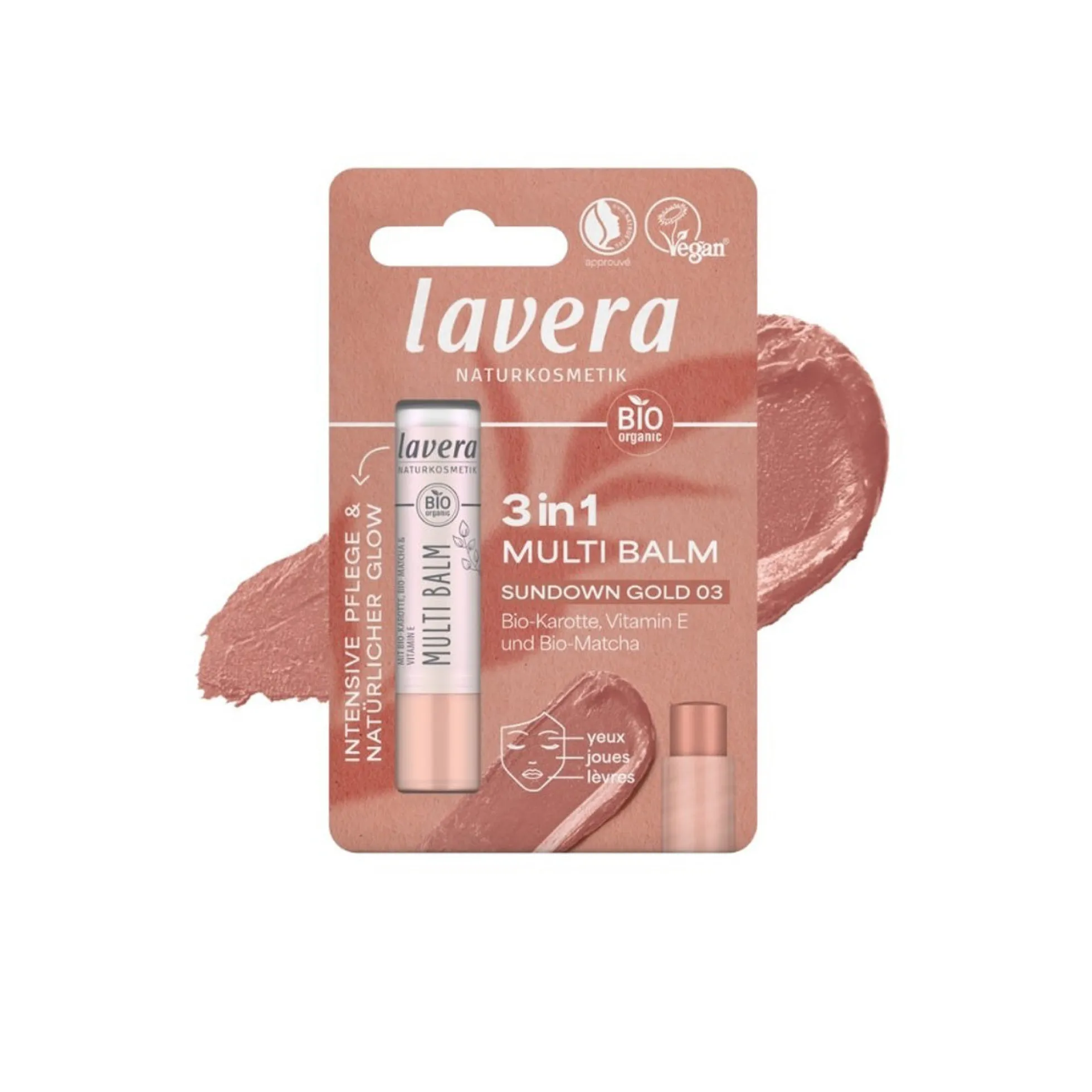 Bálsamo Multiusos Blister 03 Sundown Gold Lavera LAVERA, 4,9 g