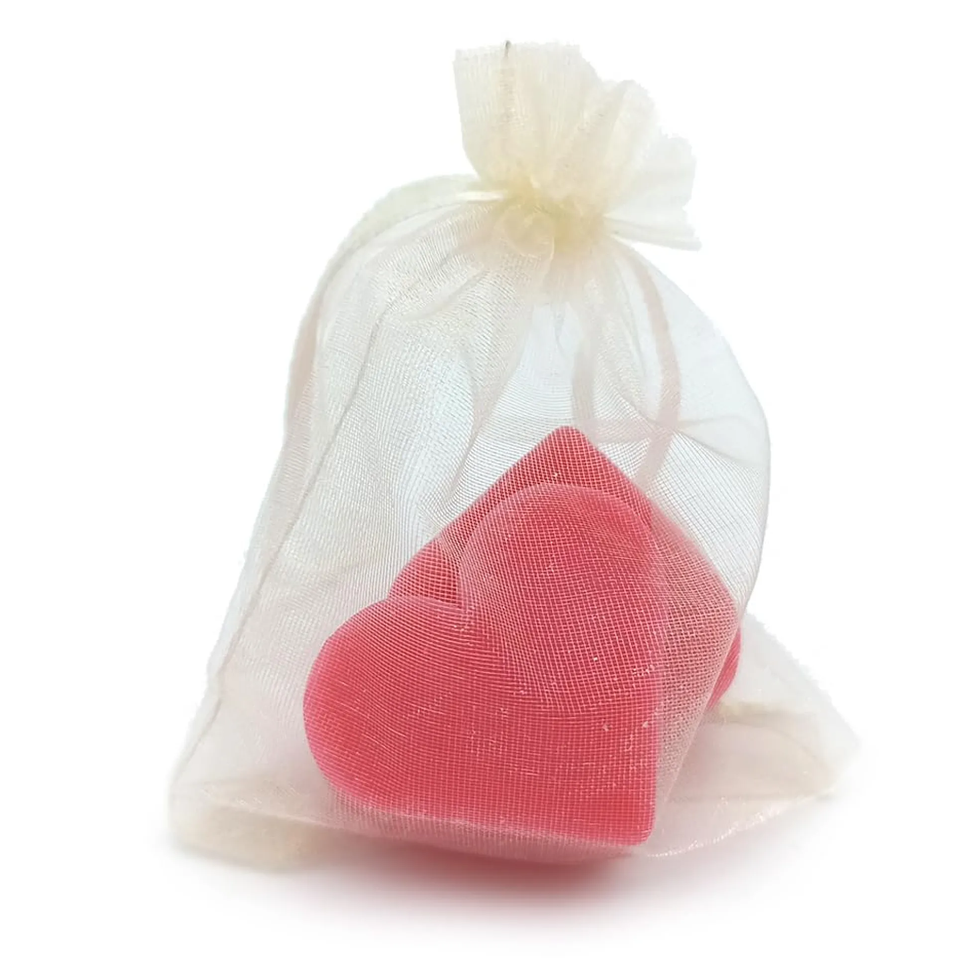 Bolsa De Organza Con 2 Jabones - Aroma Rosas - Jabón De Glicerina Con Forma De Corazón - Detalle Para Invitados