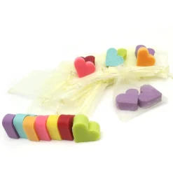 Bolsa De Organza Con 2 Jabones - Aroma Rosas - Jabón De Glicerina Con Forma De Corazón - Detalle Para Invitados