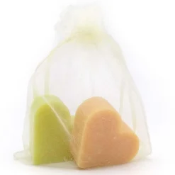 Bolsa De Organza Con 2 Jabones - Aroma Té Verde - Jabón De Glicerina Con Forma De Corazón - Detalle Para Invitados