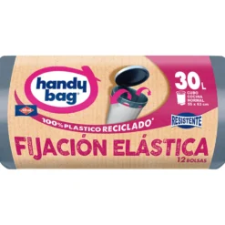 Bolsas basura Fijación Elástica 30L Handy Bag 12 uds 100% recicladas