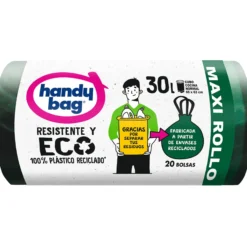 Bolsas basura Resistente y Eco Maxi Rollo 30L Handy Bag 20 uds 100% recicladas