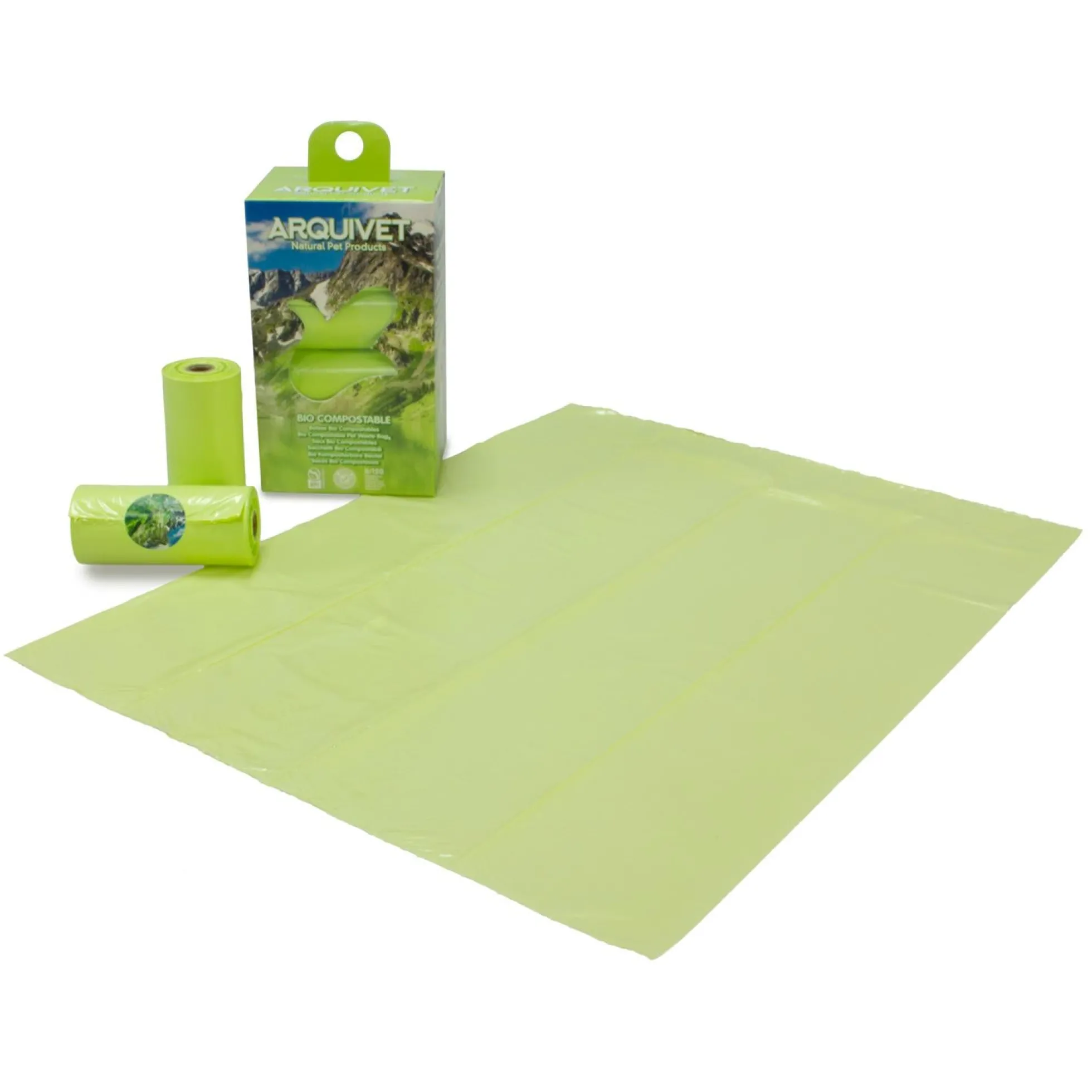 Bolsas excrementos Bio Compostables Arquivet 8 rollos x 15 bolsas