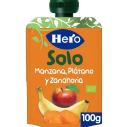 Bolsita de de Manzana, Plátano y Zanahoria 100% Eco 100 g- Hero Solo