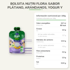 Bolsita Pouch Nutriflora Plátano, Arándanos, Yogur y Avena 100 g Hero Solo