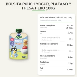 Bolsita Pouch Yogur, Plátano y Fresa Hero 100g