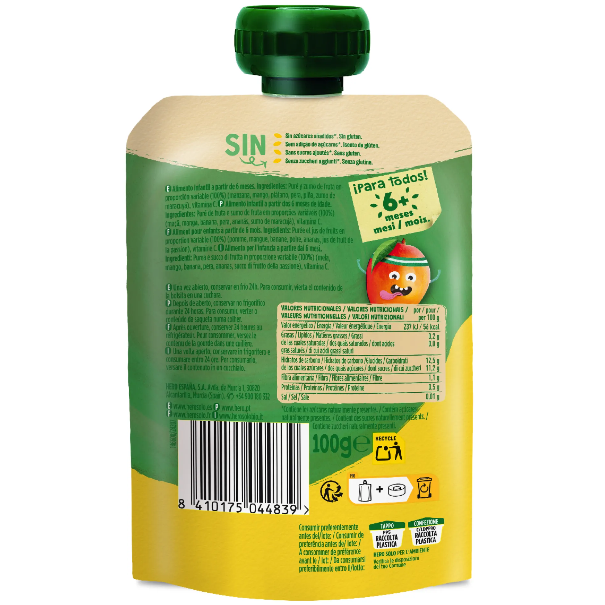 Bolsita Pouch Yogur Tropical Hero 100g