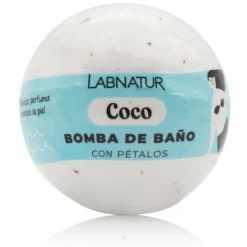 Bomba de Baño Coco con Pétalos Labnatur 140 g | Aroma Dulce y Exótico | Hidrata, Suaviza y Perfuma | Vegana