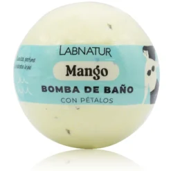 Bomba de Baño Mango con Pétalos Labnatur 140 g | Aroma Tropical y Afrutado | Hidrata, Suaviza y Perfuma | Vegana
