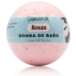 Bomba de Baño Rosas con Pétalos Labnatur 140 g | Aroma Floral | Hidrata, Suaviza y Perfuma | Vegana
