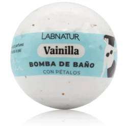Bomba de Baño Vainilla con Pétalos Labnatur 140 g | Aroma Dulce y Caramelizado | Hidrata, Suaviza y Perfuma | Vegana