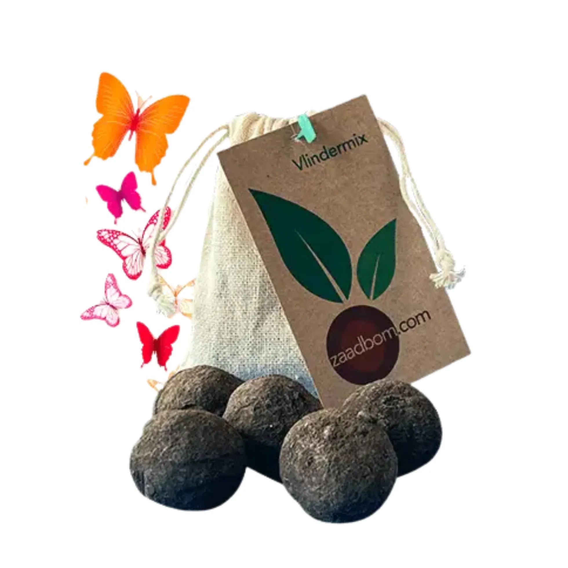 5 Bombas De Semillas En Bolsas De Yute Butterfly Mix