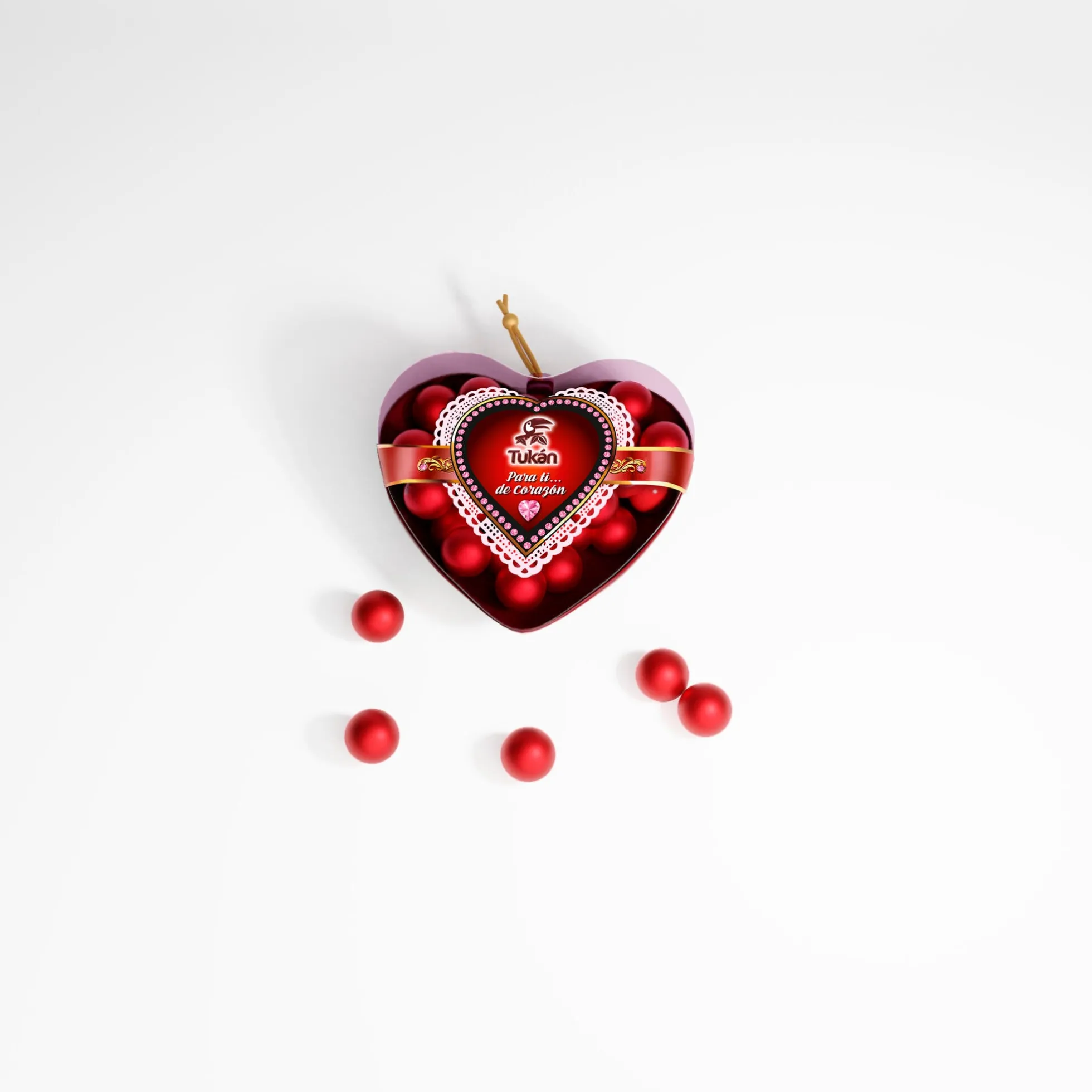 Bombonera Corazón Roja 70g