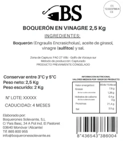 Boquerón En Vinagre Del Mar Cantábrico 2,5kg