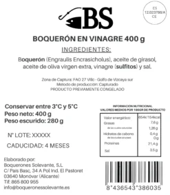 Boquerón En Vinagre Del Mar Cantábrico 400g