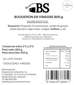 Boquerón En Vinagre Mar Cantábrico 800g