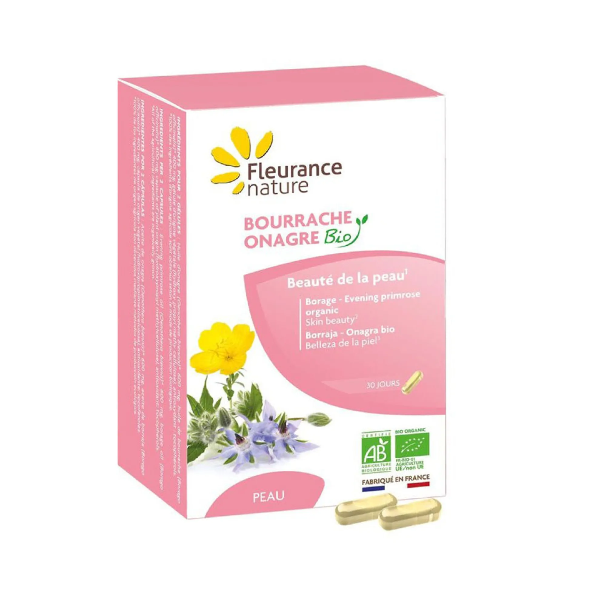 Borraja - Onagra Eco Fleurance Nature 60 Cápsulas De Origen Vegetal
