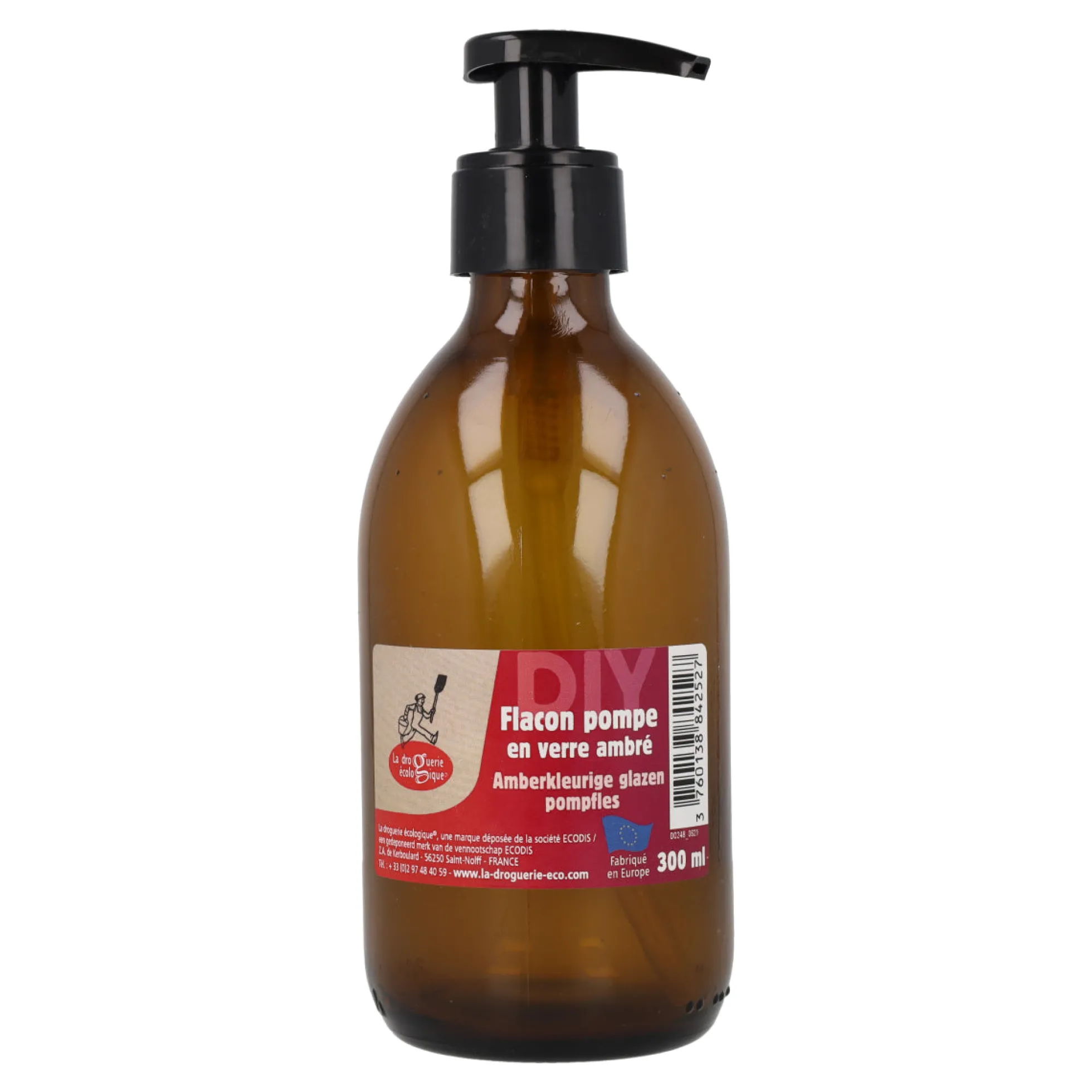 Botella de vidrio ámbar La Droguerie écologique 300ml