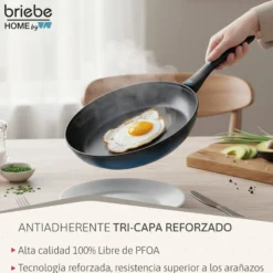 Briebe Batería Cocina Inducción Acero Forjado 9 Piezas Antiadherente Sin Pfoa, Fabricada En España, Mare, Azul