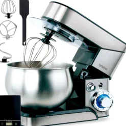 Briebe Batidora Amasadora Repostería Profesional + Báscula, Robot Cocina 5 Litros, Movimiento Orbital, Km1114b,1800w